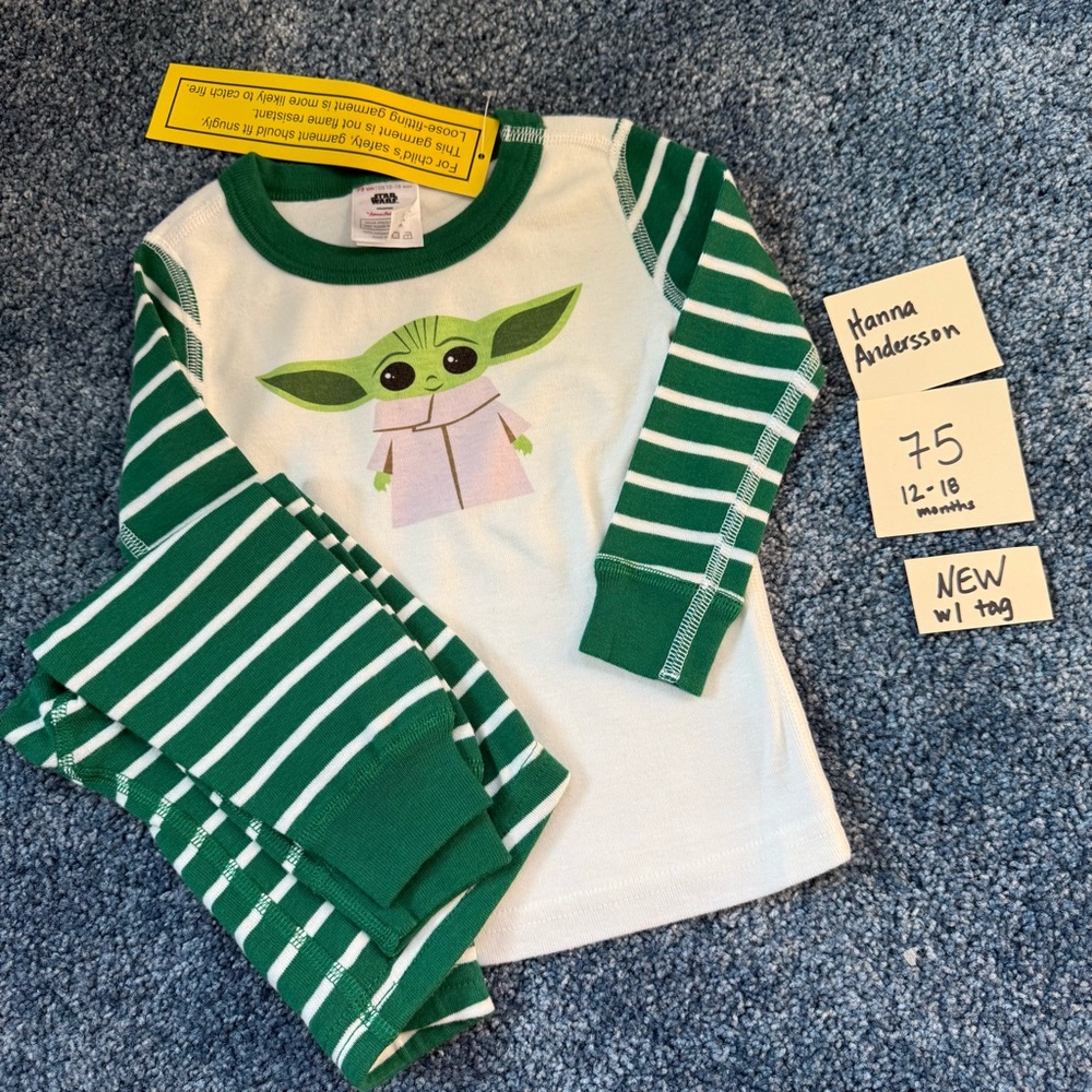 Hanna Andersson Pajamas Grogu Star Wars Baby Yoda Mandalorian - 75 - New